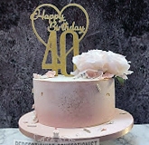 Ashley -Pink /Gold Ombre  40th Birthday Cake