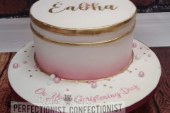 Eabha - Gold and pink ombre Christening Cake