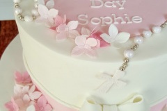 Sophie - Pink and white communion cake