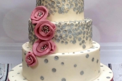 Clare and Barry - Sequin wedding cake