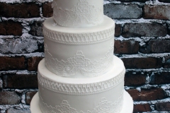 Tessa & Daniel - Vintage Lace and Peonies Wedding Cake,