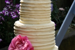 Belle and Damien - White Ganache Rustic Wedding Cake