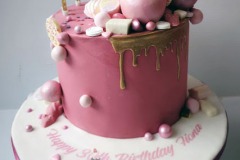 Fiona - Pink & Gold Drip Cake