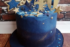 Emma - Blue and Gold 40th Birthday Cake