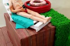 Sunbathing - 70th Birthday Cake