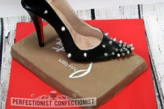 Nicola - Black Spiked Louboutin Shoe - Cake Topper