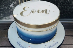 Eoin - Blue and Gold 40th Birthday Cake