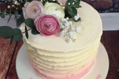 Karen - Pink Ombre Buttercream and flowers Birthday Cake
