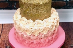 Eadaoin - Ombre ruffle and gold sequin birthday cake