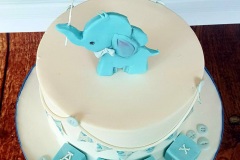 Alex - Elephant and Blocks Christening Cake