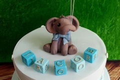 Jacob - Elephant and Blocks Christening Cake