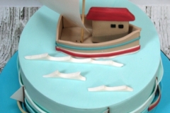 Conor - Sailing Boat Christening Cake