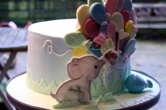 Robert - Elephant and Balloons Christening Cake