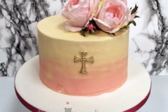 Sandra - pink ombre roses Christening Cake