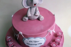 Ada Therese - Elephant and Blocks Christening Cake