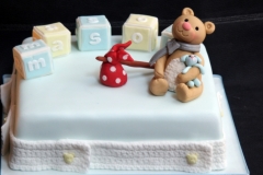 Mason - Bear and Blocks Christening Cake