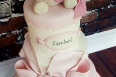 Isobel - Bear and Bows Christening Cake