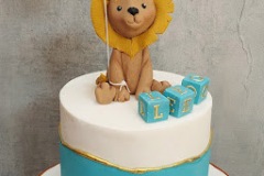 Lep - Lion and Blocks Christening Cake