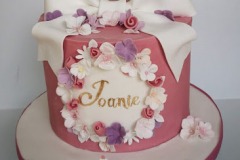 Joanie - Flowers and Bow Christening Cake