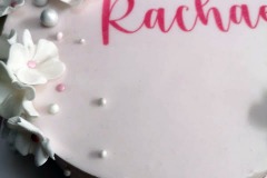 Rachael - Pink and white flowers Confirmation Cake