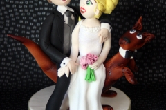 Bride, Groom and Kangaroo too Wedding Cake Topper