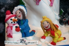 Snowman Building Cake Topper