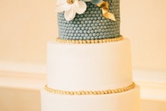 Sarah and Michael - Teal and Gold Wedding Cake