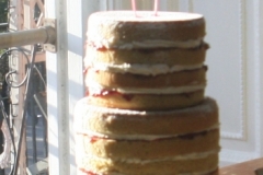 Kim and Richard- Naked Wedding Cake Dessert Table