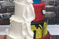 Emma and Fran - Superheroes Vs Classic Wedding Cake