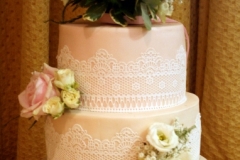 Heidy and Rory - Lace and Roses Wedding Cake