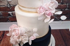 Katie & Nick - Navy and blush rose wedding cake