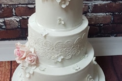 Amy & Derek - Roses and Lace wedding cake
